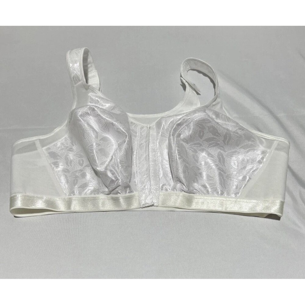 Playtex 18 hour bra 46D White Wireless 4379 Posture‎ Support Hook & Eye Straps